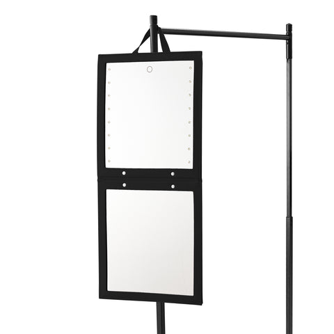 BRÜUN Backstage Hanging Mirror for Dance Bag with Dimmable LED Lights for Focused Glow with Touch Sensitive Power Button