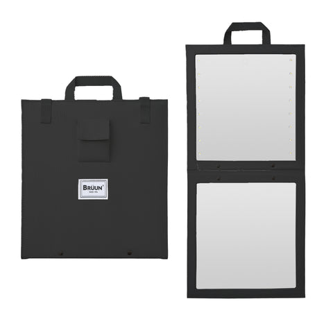 BRÜUN Backstage Hanging Mirror for Dance Bag with Dimmable LED Lights for Focused Glow with Touch Sensitive Power Button