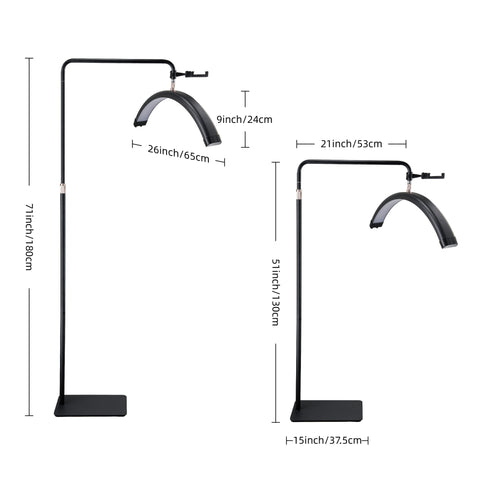 BRÜUN Beauty 50W Moon Lash Light | A 28 Inches Adjustable LED Floor Lamp for Estheticians, Lash Technicians, and Nail Artists - Ideal Eyelash Extensions Lamp with Phone Holder