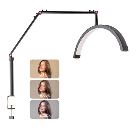 BRUUN Beauty 20W Moon Lash Light | A 16 Inches Adjustable LED Lamp for Estheticians, Lash Technicians, and Nail Artists - Ideal Lamp for Eyelash Extensions and Tattoo