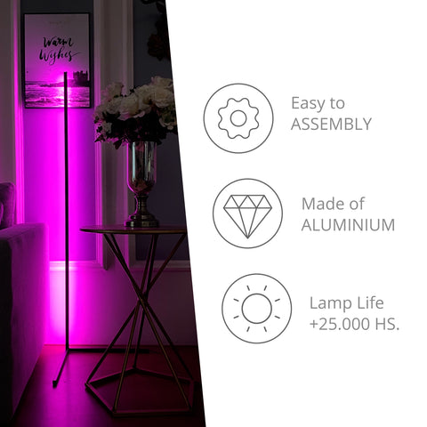 Corner Floor Lamp Led | Minimal Nordic Decoration Standing Tripod Lamps Ligh (RGB)