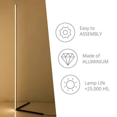 Corner Floor Lamp Led | Minimal Nordic Decoration Standing Tripod Lamps Ligh (Warm White)