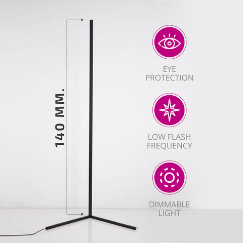 Corner Floor Lamp Led | Minimal Nordic Decoration Standing Tripod Lamps Ligh (RGB)