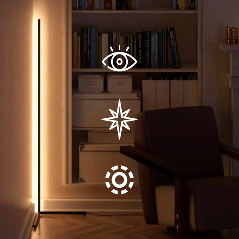 Corner Floor Lamp Led | Minimal Nordic Decoration Standing Tripod Lamps Ligh (Warm White)