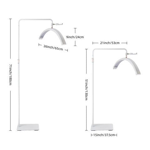 BRÜUN Beauty 50W Moon Lash Light | A 28 Inches Adjustable LED Floor Lamp for Estheticians, Lash Technicians, and Nail Artists - Ideal Eyelash Extensions Lamp with Phone Holder