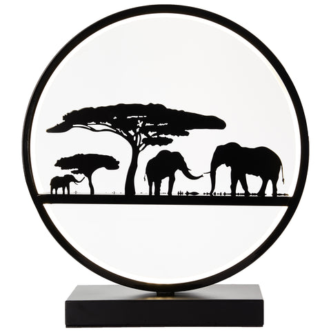 Warm White Bedside Table LED Lamp - Nature Design Decorative Room Illuminant with Internal Round Shaped Night Light